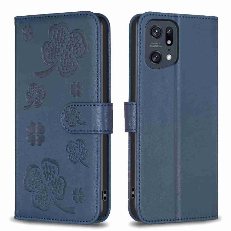 Four-leaf Embossed Leather Phone Case, For OPPO Find X5 Pro, For OPPO Find X5, For OPPO Reno7 5G / Find X5 Lite, For OPPO A16 / A16s / A54s, For OPPO A94 4G / Reno5 F / F19 Pro, For OPPO A94 5G / Reno5 Z / F19 Pro+, For OPPO A74 5G / A93 5G / A54 5G   ...