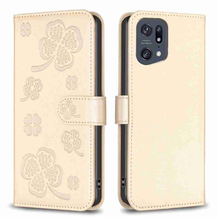 Four-leaf Embossed Leather Phone Case, For OPPO Find X5 Pro, For OPPO Find X5, For OPPO Reno7 5G / Find X5 Lite, For OPPO A16 / A16s / A54s, For OPPO A94 4G / Reno5 F / F19 Pro, For OPPO A94 5G / Reno5 Z / F19 Pro+, For OPPO A74 5G / A93 5G / A54 5G   ...