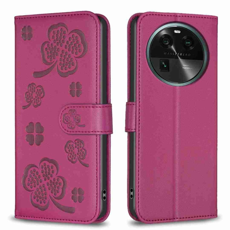 Four-leaf Embossed Leather Phone Case, For OPPO Find X6 Pro, For OPPO Find X6, For OPPO A78 5G, For OPPO A98 5G, For OPPO A17, For OPPO A57 4G, For OPPO A96 5G / Reno7 Z, For OPPO A76 5G / A36 4G