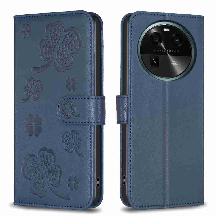 Four-leaf Embossed Leather Phone Case, For OPPO Find X6 Pro, For OPPO Find X6, For OPPO A78 5G, For OPPO A98 5G, For OPPO A17, For OPPO A57 4G, For OPPO A96 5G / Reno7 Z, For OPPO A76 5G / A36 4G