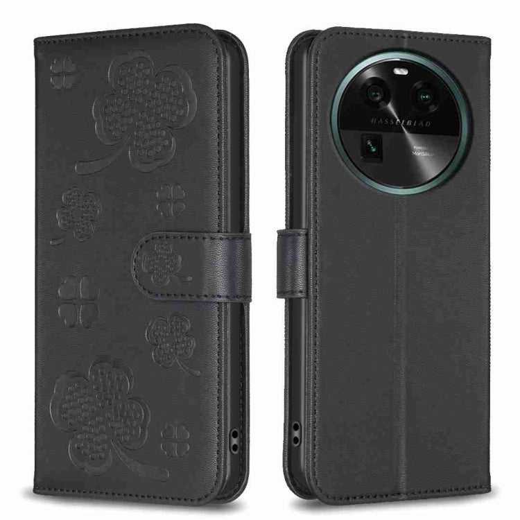 Four-leaf Embossed Leather Phone Case, For OPPO Find X6 Pro, For OPPO Find X6, For OPPO A78 5G, For OPPO A98 5G, For OPPO A17, For OPPO A57 4G, For OPPO A96 5G / Reno7 Z, For OPPO A76 5G / A36 4G