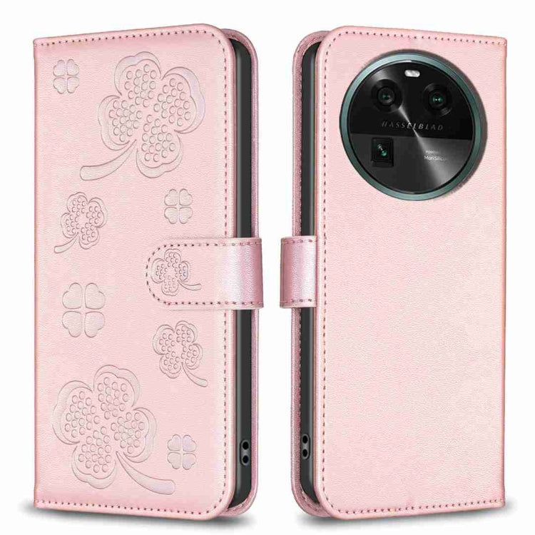 Four-leaf Embossed Leather Phone Case, For OPPO Find X6 Pro, For OPPO Find X6, For OPPO A78 5G, For OPPO A98 5G, For OPPO A17, For OPPO A57 4G, For OPPO A96 5G / Reno7 Z, For OPPO A76 5G / A36 4G