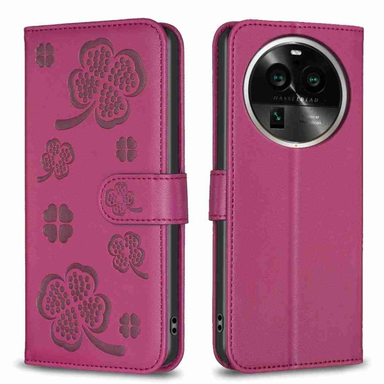 Four-leaf Embossed Leather Phone Case, For OPPO Find X6 Pro, For OPPO Find X6, For OPPO A78 5G, For OPPO A98 5G, For OPPO A17, For OPPO A57 4G, For OPPO A96 5G / Reno7 Z, For OPPO A76 5G / A36 4G