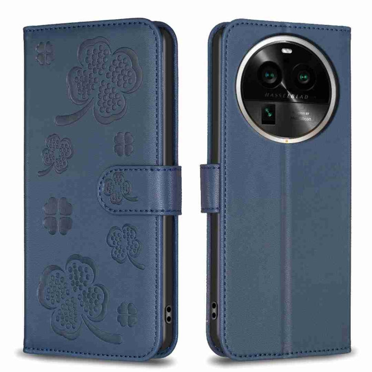 Four-leaf Embossed Leather Phone Case, For OPPO Find X6 Pro, For OPPO Find X6, For OPPO A78 5G, For OPPO A98 5G, For OPPO A17, For OPPO A57 4G, For OPPO A96 5G / Reno7 Z, For OPPO A76 5G / A36 4G