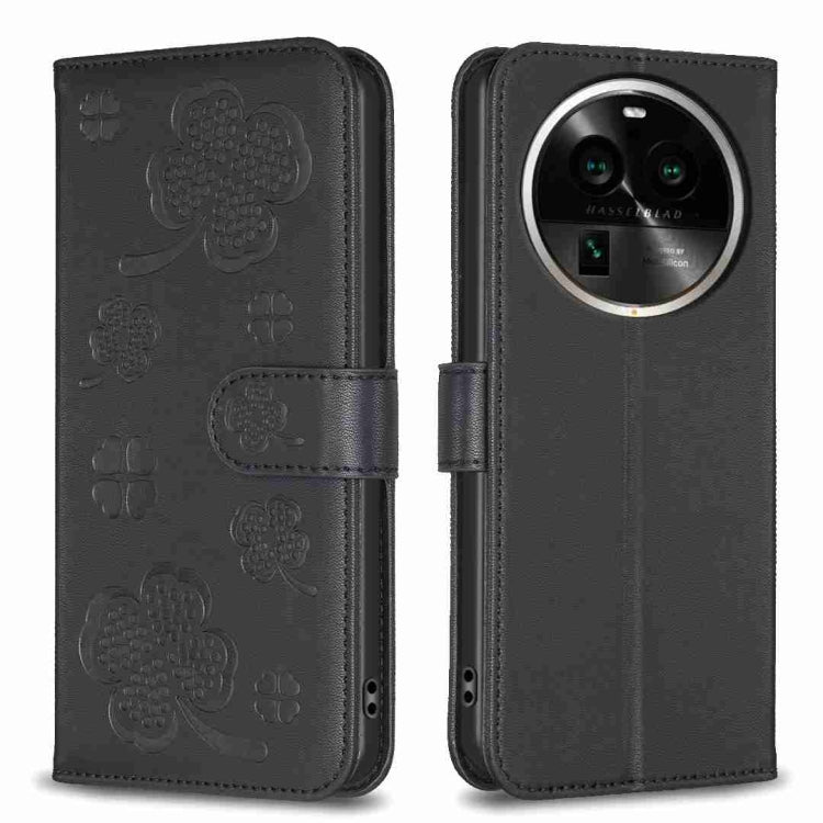 Four-leaf Embossed Leather Phone Case, For OPPO Find X6 Pro, For OPPO Find X6, For OPPO A78 5G, For OPPO A98 5G, For OPPO A17, For OPPO A57 4G, For OPPO A96 5G / Reno7 Z, For OPPO A76 5G / A36 4G