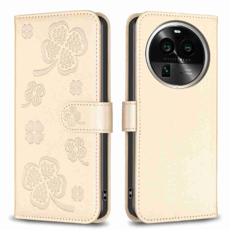 Four-leaf Embossed Leather Phone Case, For OPPO Find X6 Pro, For OPPO Find X6, For OPPO A78 5G, For OPPO A98 5G, For OPPO A17, For OPPO A57 4G, For OPPO A96 5G / Reno7 Z, For OPPO A76 5G / A36 4G