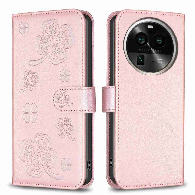 Four-leaf Embossed Leather Phone Case, For OPPO Find X6 Pro, For OPPO Find X6, For OPPO A78 5G, For OPPO A98 5G, For OPPO A17, For OPPO A57 4G, For OPPO A96 5G / Reno7 Z, For OPPO A76 5G / A36 4G
