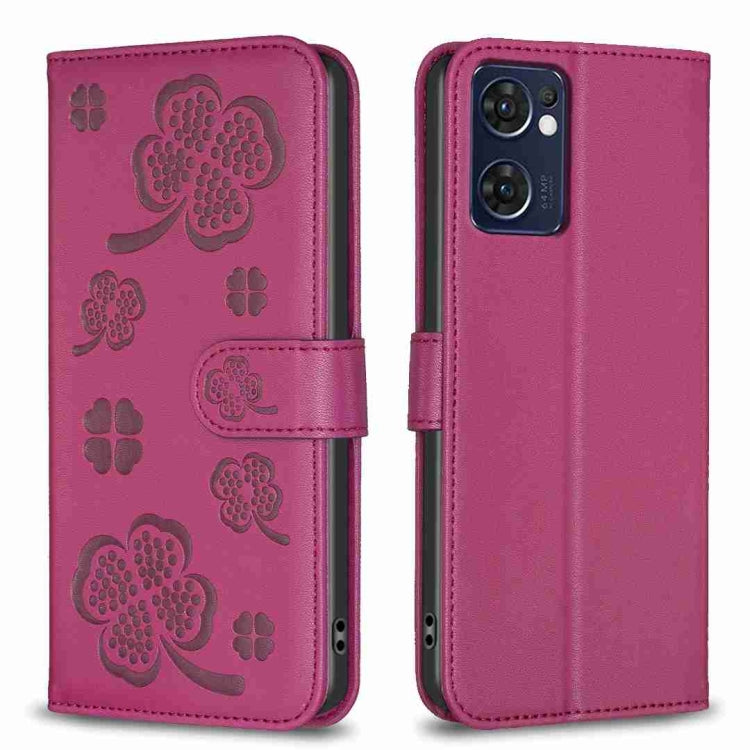 Four-leaf Embossed Leather Phone Case, For OPPO Find X5 Pro, For OPPO Find X5, For OPPO Reno7 5G / Find X5 Lite, For OPPO A16 / A16s / A54s, For OPPO A94 4G / Reno5 F / F19 Pro, For OPPO A94 5G / Reno5 Z / F19 Pro+, For OPPO A74 5G / A93 5G / A54 5G   ...