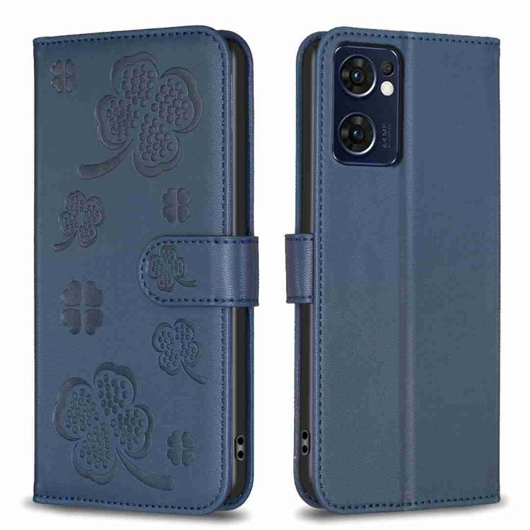 Four-leaf Embossed Leather Phone Case, For OPPO Find X5 Pro, For OPPO Find X5, For OPPO Reno7 5G / Find X5 Lite, For OPPO A16 / A16s / A54s, For OPPO A94 4G / Reno5 F / F19 Pro, For OPPO A94 5G / Reno5 Z / F19 Pro+, For OPPO A74 5G / A93 5G / A54 5G   ...