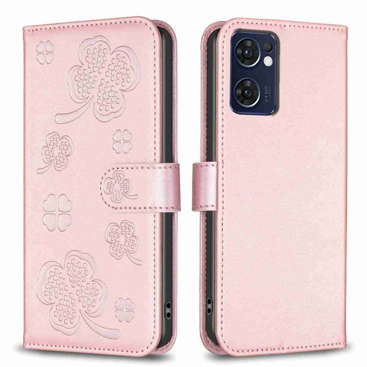 Four-leaf Embossed Leather Phone Case, For OPPO Find X5 Pro, For OPPO Find X5, For OPPO Reno7 5G / Find X5 Lite, For OPPO A16 / A16s / A54s, For OPPO A94 4G / Reno5 F / F19 Pro, For OPPO A94 5G / Reno5 Z / F19 Pro+, For OPPO A74 5G / A93 5G / A54 5G   ...