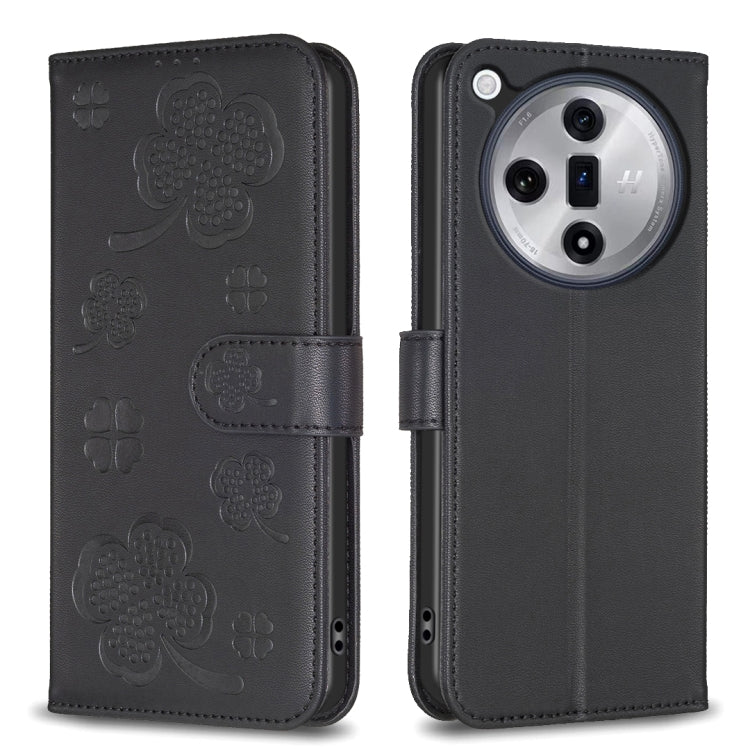 Four-leaf Embossed Leather Phone Case, For OPPO A60, For OPPO Find X7, For OPPO Find X7 Ultra, For OPPO A38 / A18 4G, For OPPO A58 4G, For OPPO A78 4G, For OPPO Find X6 Pro, For OPPO Find X6