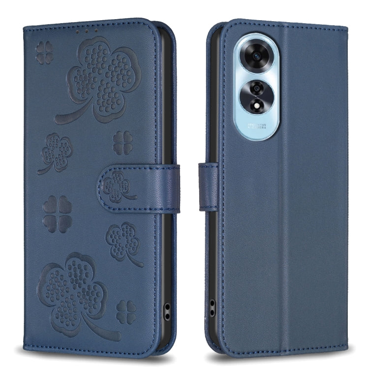 Four-leaf Embossed Leather Phone Case, For OPPO Reno16 F 5G/Reno16 FS 5G, For OPPO Reno16/Reno16 Pro 5G Global, For OPPO A60, For OPPO Find X7, For OPPO Find X7 Ultra, For OPPO A38 / A18 4G, For OPPO A58 4G, For OPPO A78 4G