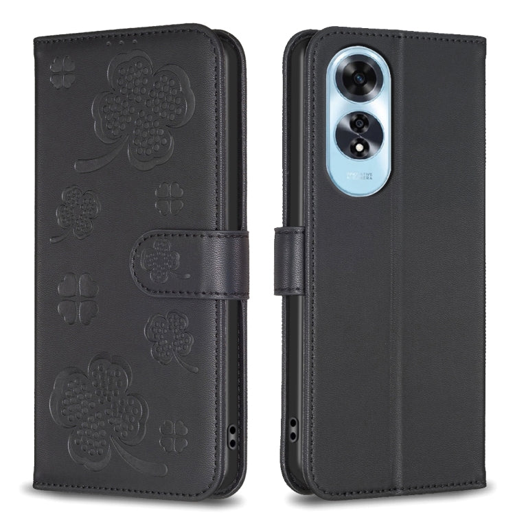 Four-leaf Embossed Leather Phone Case, For OPPO Reno16 F 5G/Reno16 FS 5G, For OPPO Reno16/Reno16 Pro 5G Global, For OPPO A60, For OPPO Find X7, For OPPO Find X7 Ultra, For OPPO A38 / A18 4G, For OPPO A58 4G, For OPPO A78 4G