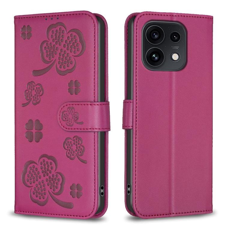Four-leaf Embossed Leather Phone Case, For OPPO Reno16 F 5G/Reno16 FS 5G, For OPPO Reno16/Reno16 Pro 5G Global, For OPPO A60, For OPPO Find X7, For OPPO Find X7 Ultra, For OPPO A38 / A18 4G, For OPPO A58 4G, For OPPO A78 4G