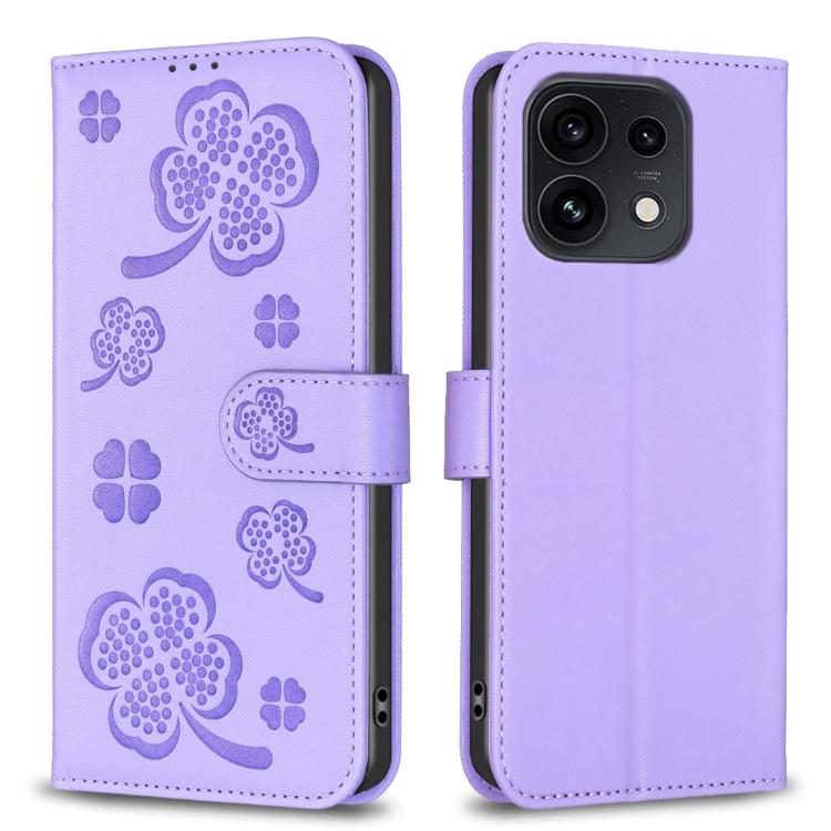 Four-leaf Embossed Leather Phone Case, For OPPO Reno16 F 5G/Reno16 FS 5G, For OPPO Reno16/Reno16 Pro 5G Global, For OPPO A60, For OPPO Find X7, For OPPO Find X7 Ultra, For OPPO A38 / A18 4G, For OPPO A58 4G, For OPPO A78 4G