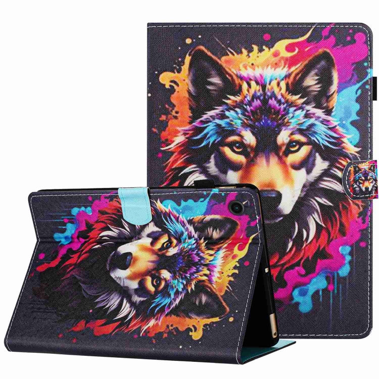 Painted Pattern Stitching Smart Leather Tablet Case, For Lenovo Tab M10 3rd Gen, For Lenovo Tab M10 Plus 10.6 3rd Gen, For Lenovo Tab P11, For Lenovo Tab M10 HD 2nd Gen, For Lenovo Tab M10 Plus
