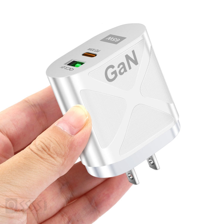 65W Gallium Nitride GaN389 USB + Type-C Fast Charging Charger, EU Plug, US Plug, UK Plug