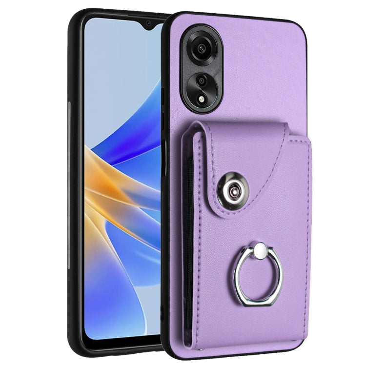 Organ Card Bag Ring Holder PU Phone Case, For OPPO Reno10/Reno10 Pro 5G Global, For OPPO A78 4G Global, For OPPO A17 Global, For OPPO A79 5G Global