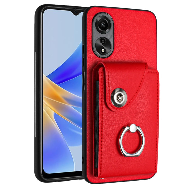 Organ Card Bag Ring Holder PU Phone Case, For OPPO Reno10/Reno10 Pro 5G Global, For OPPO A78 4G Global, For OPPO A17 Global, For OPPO A79 5G Global