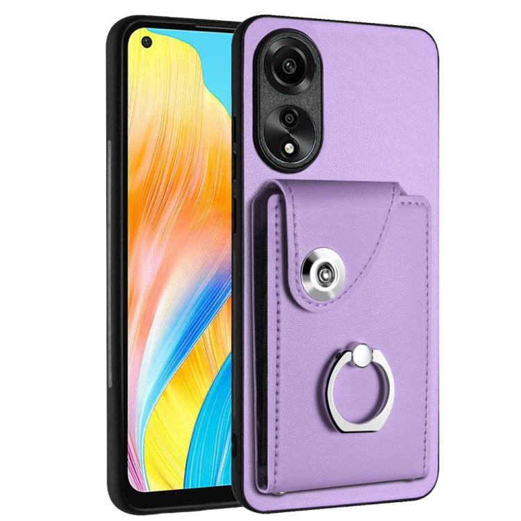 Organ Card Bag Ring Holder PU Phone Case, For OPPO Reno10/Reno10 Pro 5G Global, For OPPO A78 4G Global, For OPPO A17 Global, For OPPO A79 5G Global