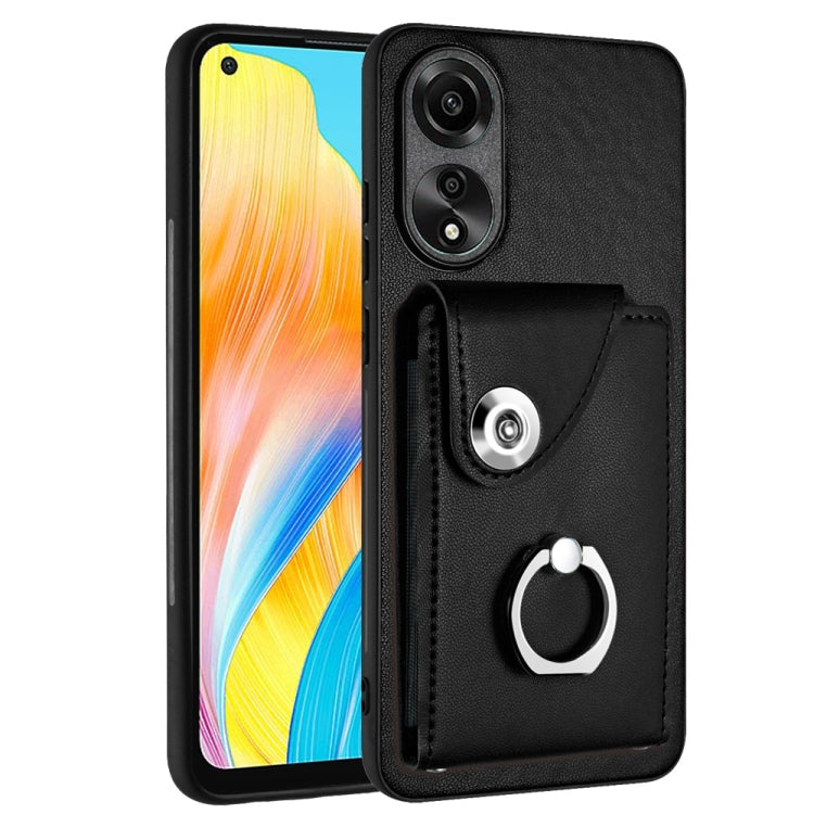 Organ Card Bag Ring Holder PU Phone Case, For OPPO Reno10/Reno10 Pro 5G Global, For OPPO A78 4G Global, For OPPO A17 Global, For OPPO A79 5G Global