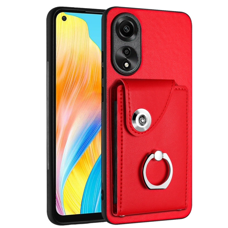 Organ Card Bag Ring Holder PU Phone Case, For OPPO Reno10/Reno10 Pro 5G Global, For OPPO A78 4G Global, For OPPO A17 Global, For OPPO A79 5G Global