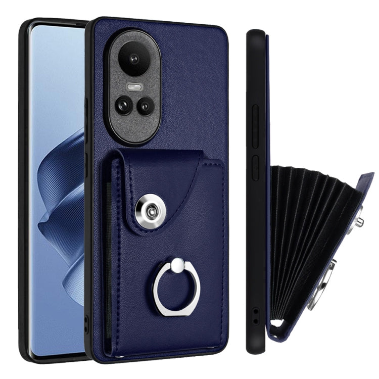 Organ Card Bag Ring Holder PU Phone Case, For OPPO Reno10/Reno10 Pro 5G Global, For OPPO A78 4G Global, For OPPO A17 Global, For OPPO A79 5G Global