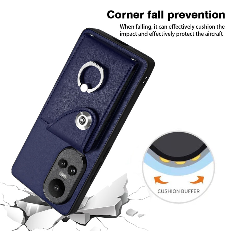 Organ Card Bag Ring Holder PU Phone Case, For OPPO Reno10/Reno10 Pro 5G Global, For OPPO A78 4G Global, For OPPO A17 Global, For OPPO A79 5G Global
