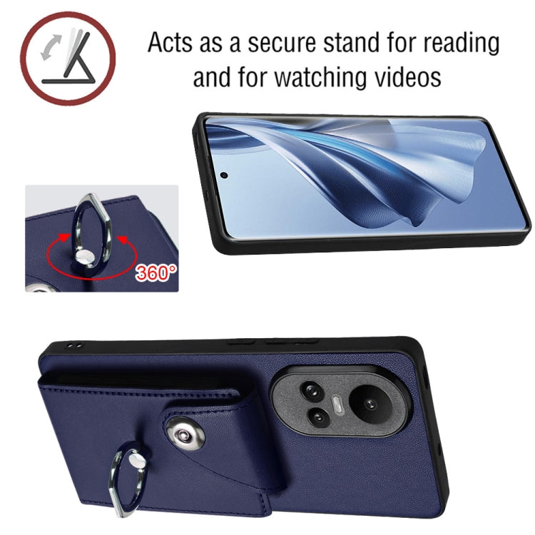 Organ Card Bag Ring Holder PU Phone Case, For OPPO Reno10/Reno10 Pro 5G Global, For OPPO A78 4G Global, For OPPO A17 Global, For OPPO A79 5G Global