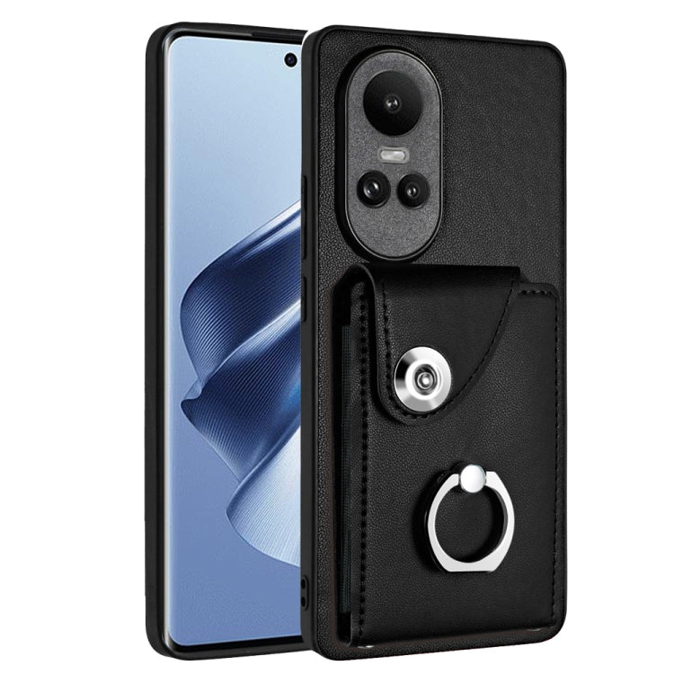Organ Card Bag Ring Holder PU Phone Case, For OPPO Reno10/Reno10 Pro 5G Global, For OPPO A78 4G Global, For OPPO A17 Global, For OPPO A79 5G Global