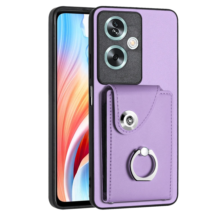 Organ Card Bag Ring Holder PU Phone Case, For OPPO Reno10/Reno10 Pro 5G Global, For OPPO A78 4G Global, For OPPO A17 Global, For OPPO A79 5G Global