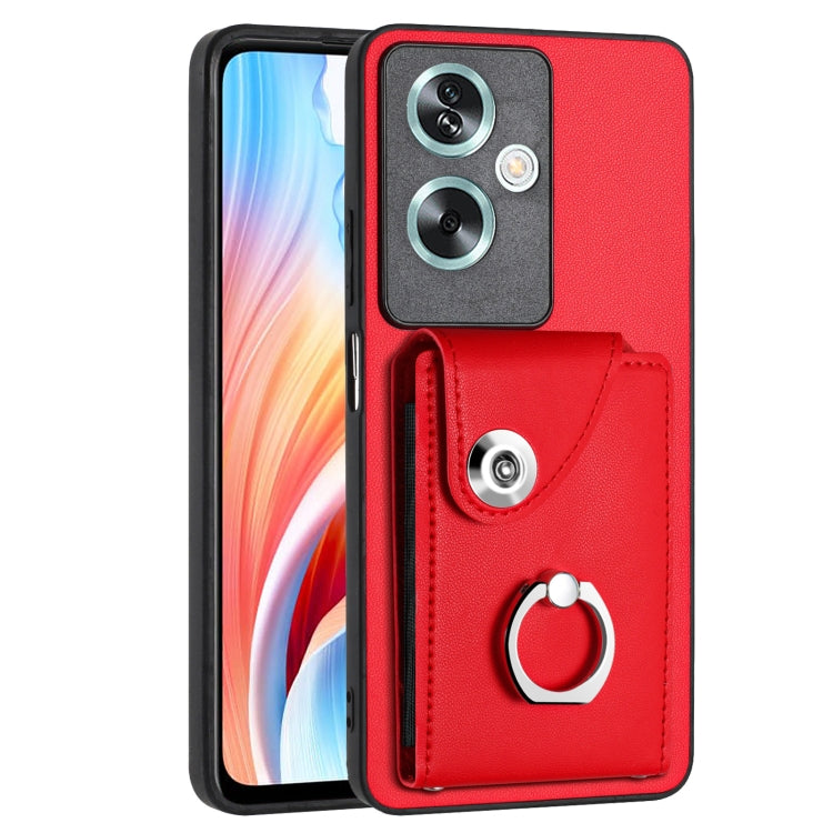 Organ Card Bag Ring Holder PU Phone Case, For OPPO Reno10/Reno10 Pro 5G Global, For OPPO A78 4G Global, For OPPO A17 Global, For OPPO A79 5G Global
