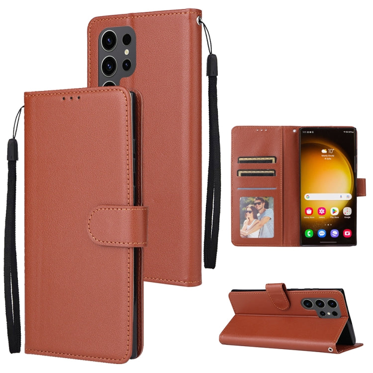 3-Card Slots Multifunctional Leather Phone Case, For Samsung Galaxy S24 Ultra 5G, For Samsung Galaxy S24+ 5G, For Samsung Galaxy S24 5G, For Samsung Galaxy A05s, For Samsung Galaxy A04e