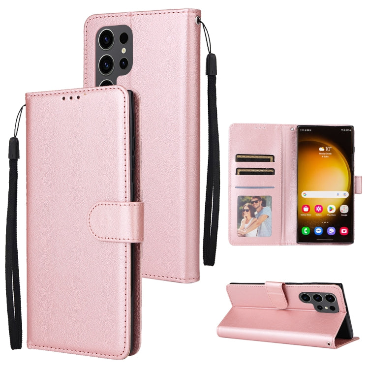 3-Card Slots Multifunctional Leather Phone Case, For Samsung Galaxy S24 Ultra 5G, For Samsung Galaxy S24+ 5G, For Samsung Galaxy S24 5G, For Samsung Galaxy A05s, For Samsung Galaxy A04e