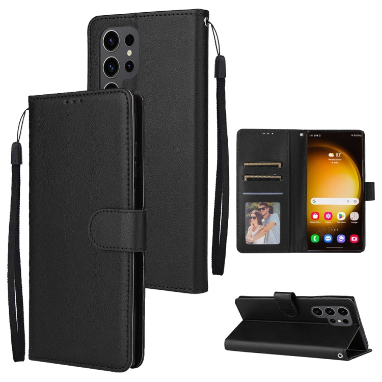 3-Card Slots Multifunctional Leather Phone Case, For Samsung Galaxy S24 Ultra 5G, For Samsung Galaxy S24+ 5G, For Samsung Galaxy S24 5G, For Samsung Galaxy A05s, For Samsung Galaxy A04e