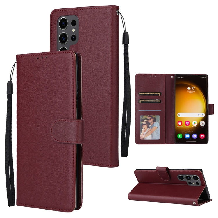 3-Card Slots Multifunctional Leather Phone Case, For Samsung Galaxy S24 Ultra 5G, For Samsung Galaxy S24+ 5G, For Samsung Galaxy S24 5G, For Samsung Galaxy A05s, For Samsung Galaxy A04e