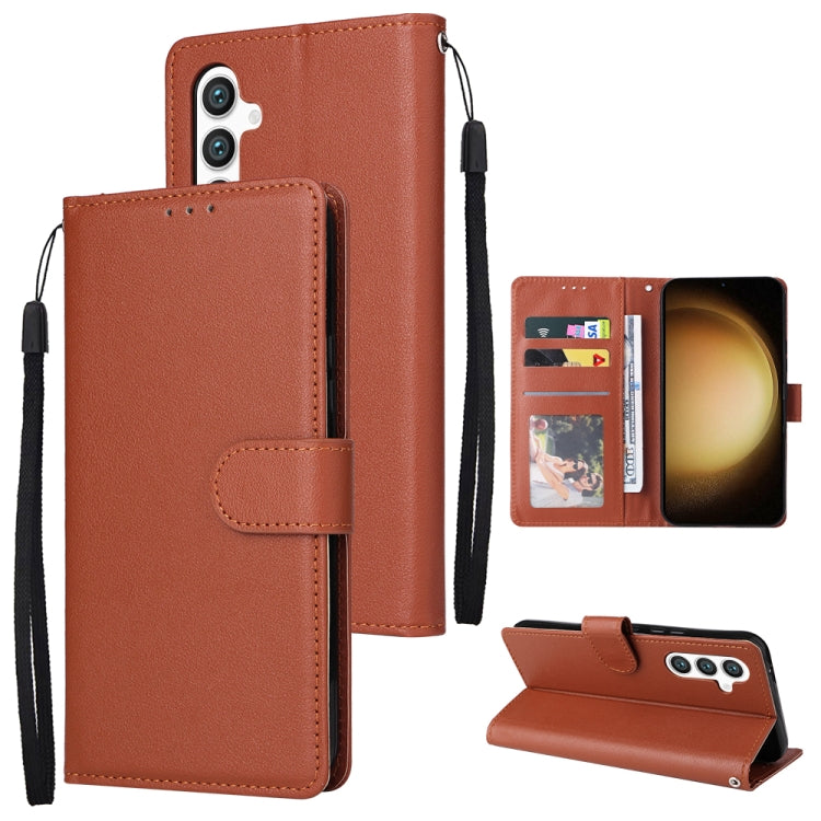 3-Card Slots Multifunctional Leather Phone Case, For Samsung Galaxy S24 Ultra 5G, For Samsung Galaxy S24+ 5G, For Samsung Galaxy S24 5G, For Samsung Galaxy A05s, For Samsung Galaxy A04e