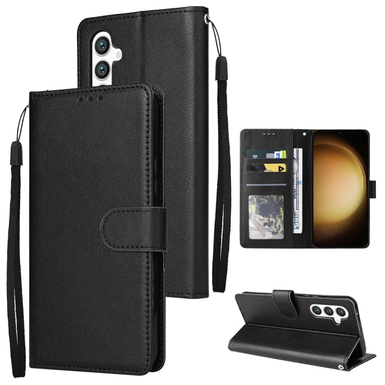 3-Card Slots Multifunctional Leather Phone Case, For Samsung Galaxy S24 Ultra 5G, For Samsung Galaxy S24+ 5G, For Samsung Galaxy S24 5G, For Samsung Galaxy A05s, For Samsung Galaxy A04e