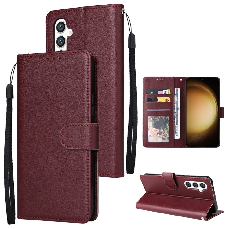 3-Card Slots Multifunctional Leather Phone Case, For Samsung Galaxy S24 Ultra 5G, For Samsung Galaxy S24+ 5G, For Samsung Galaxy S24 5G, For Samsung Galaxy A05s, For Samsung Galaxy A04e