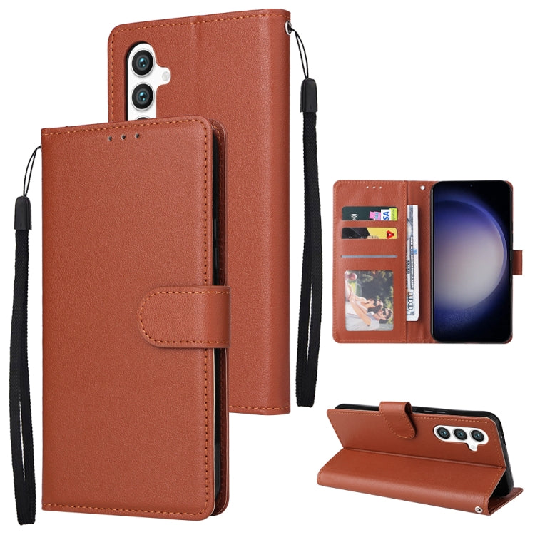3-Card Slots Multifunctional Leather Phone Case, For Samsung Galaxy S24 Ultra 5G, For Samsung Galaxy S24+ 5G, For Samsung Galaxy S24 5G, For Samsung Galaxy A05s, For Samsung Galaxy A04e