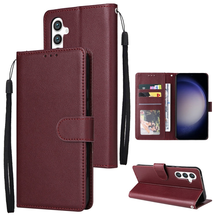 3-Card Slots Multifunctional Leather Phone Case, For Samsung Galaxy S24 Ultra 5G, For Samsung Galaxy S24+ 5G, For Samsung Galaxy S24 5G, For Samsung Galaxy A05s, For Samsung Galaxy A04e
