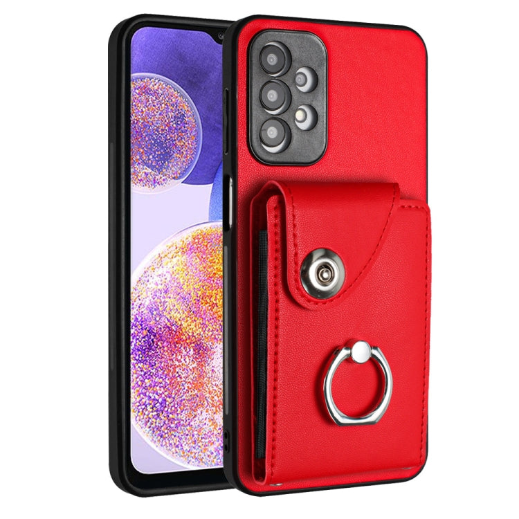 Organ Card Bag Ring Holder PU Phone Case, For Samsung Galaxy A04 4G, For Samsung Galaxy A13 5G / A04s, For Samsung Galaxy S20 FE, For Samsung Galaxy A23 165.4mm, For Samsung Galaxy A53 5G, For Samsung Galaxy A33 5G, For Samsung Galaxy A13 4G           ...