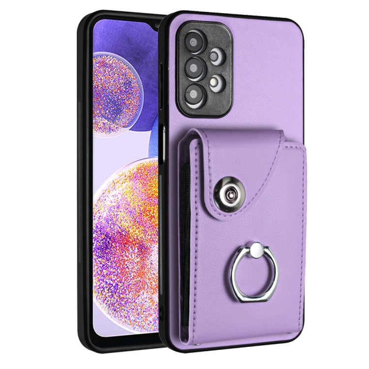 Organ Card Bag Ring Holder PU Phone Case, For Samsung Galaxy A04 4G, For Samsung Galaxy A13 5G / A04s, For Samsung Galaxy S20 FE, For Samsung Galaxy A23 165.4mm, For Samsung Galaxy A53 5G, For Samsung Galaxy A33 5G, For Samsung Galaxy A13 4G           ...