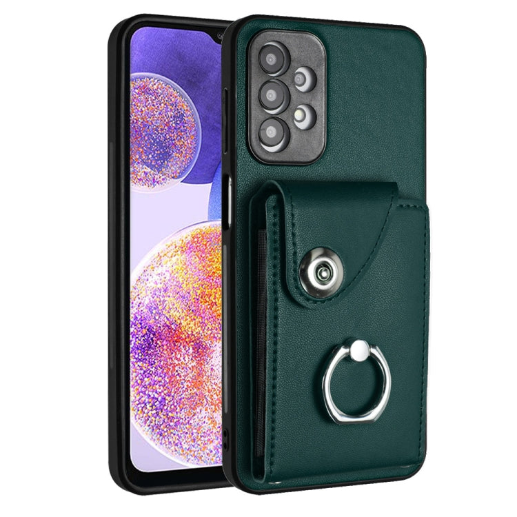 Organ Card Bag Ring Holder PU Phone Case, For Samsung Galaxy A04 4G, For Samsung Galaxy A13 5G / A04s, For Samsung Galaxy S20 FE, For Samsung Galaxy A23 165.4mm, For Samsung Galaxy A53 5G, For Samsung Galaxy A33 5G, For Samsung Galaxy A13 4G           ...