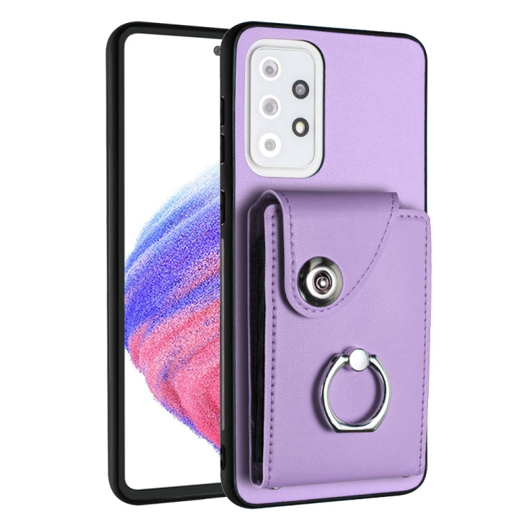 Organ Card Bag Ring Holder PU Phone Case, For Samsung Galaxy A04 4G, For Samsung Galaxy A13 5G / A04s, For Samsung Galaxy S20 FE, For Samsung Galaxy A23 165.4mm, For Samsung Galaxy A53 5G, For Samsung Galaxy A33 5G, For Samsung Galaxy A13 4G           ...