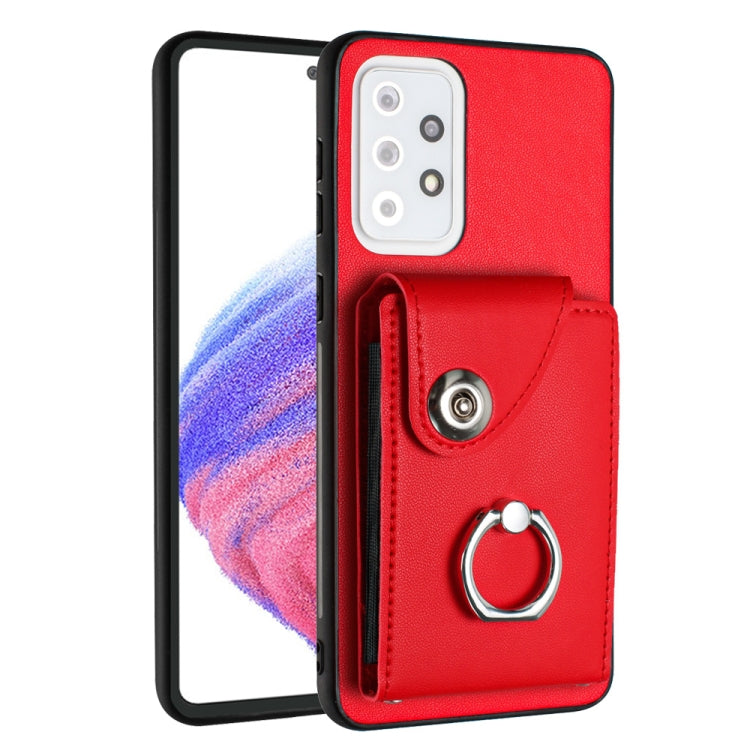 Organ Card Bag Ring Holder PU Phone Case, For Samsung Galaxy A04 4G, For Samsung Galaxy A13 5G / A04s, For Samsung Galaxy S20 FE, For Samsung Galaxy A23 165.4mm, For Samsung Galaxy A53 5G, For Samsung Galaxy A33 5G, For Samsung Galaxy A13 4G           ...