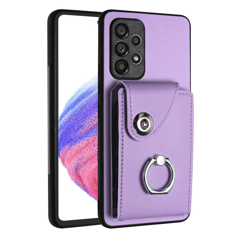 Organ Card Bag Ring Holder PU Phone Case, For Samsung Galaxy S22+ 5G, For Samsung Galaxy S22 5G, For Samsung Galaxy S21 FE 5G, For Samsung Galaxy A52 5G, For Samsung Galaxy A12