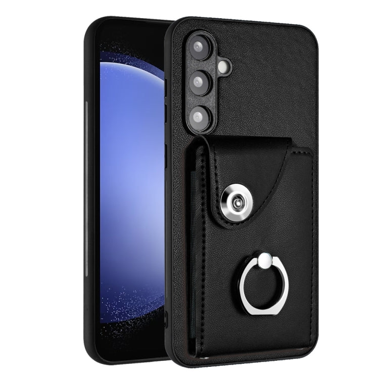 Organ Card Bag Ring Holder PU Phone Case, For Samsung Galaxy S24 Ultra 5G, For Samsung Galaxy S24+ 5G, For Samsung Galaxy S24 5G, For Samsung Galaxy A15 4G, For Samsung Galaxy A05, For Samsung Galaxy A05s 4G, For Samsung Galaxy A25 5G Global           ...