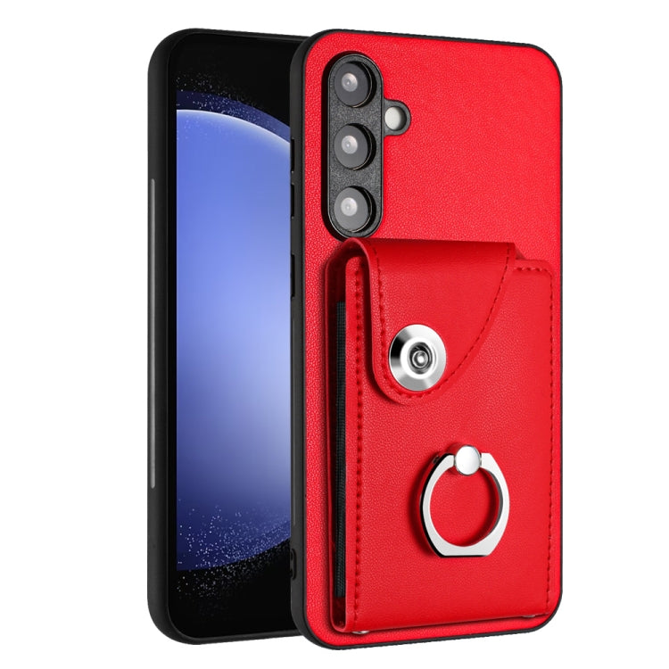 Organ Card Bag Ring Holder PU Phone Case, For Samsung Galaxy S24 Ultra 5G, For Samsung Galaxy S24+ 5G, For Samsung Galaxy S24 5G, For Samsung Galaxy A15 4G, For Samsung Galaxy A05, For Samsung Galaxy A05s 4G, For Samsung Galaxy A25 5G Global           ...