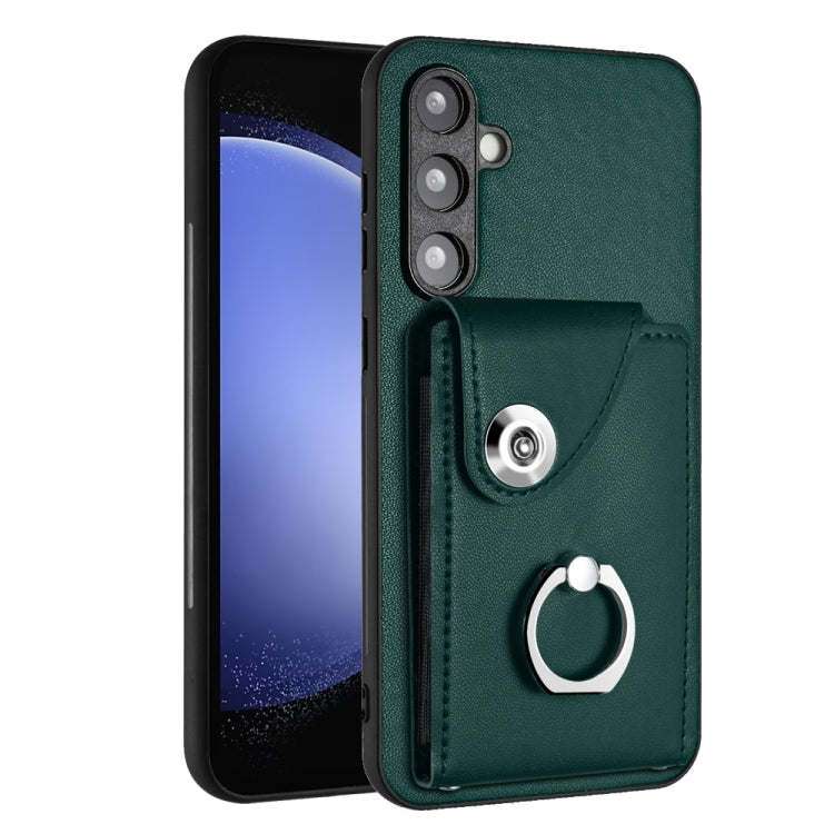 Organ Card Bag Ring Holder PU Phone Case, For Samsung Galaxy S24 Ultra 5G, For Samsung Galaxy S24+ 5G, For Samsung Galaxy S24 5G, For Samsung Galaxy A15 4G, For Samsung Galaxy A05, For Samsung Galaxy A05s 4G, For Samsung Galaxy A25 5G Global           ...